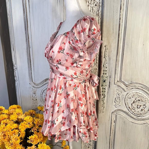 CELLECCI Babydoll Floral Pink Ruffled Dress/Romper - Picture 7 of 12